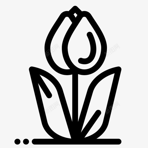 花自然玫瑰图标svg_新图网 https://ixintu.com 季节性 春季 玫瑰 线条 自然 郁金香