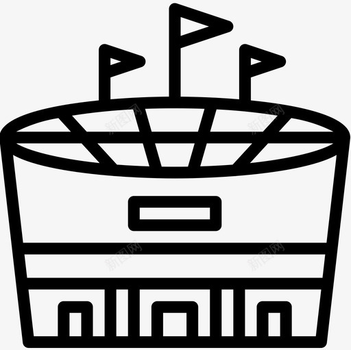 体育场足球15直线图标svg_新图网 https://ixintu.com 体育场 直线 足球