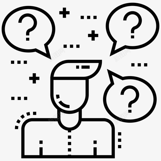 困惑的人困惑的用户决策图标svg_新图网 https://ixintu.com 决策 困惑 图标 思考 技能 生活 用户 紧张 线图