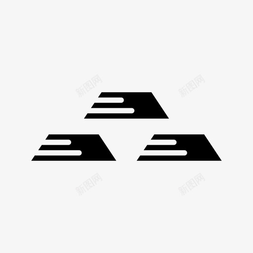 黄金金条财产图标svg_新图网 https://ixintu.com 工具和设置雕文 财产 财富 金条 黄金