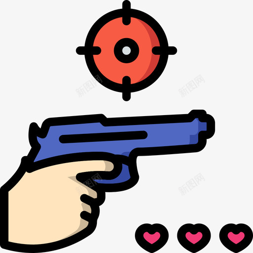射击电脑游戏4线颜色图标svg_新图网 https://ixintu.com 射击 电脑游戏4 线颜色