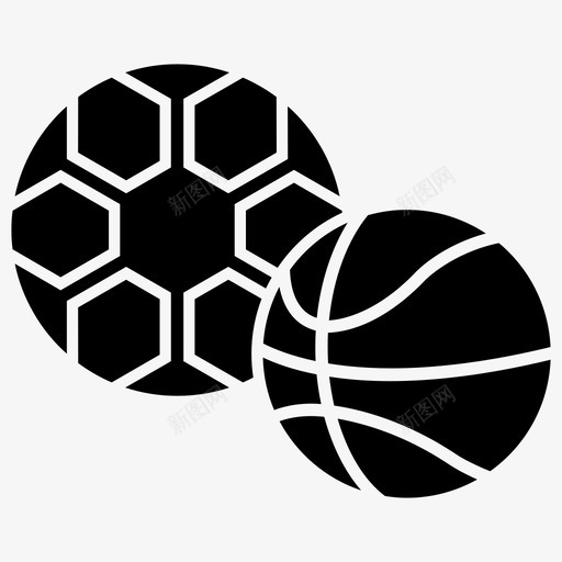 运动球棒球足球图标svg_新图网 https://ixintu.com 体育比赛 奥运会 棒球 爱好和兴趣固体图标包 足球 运动球