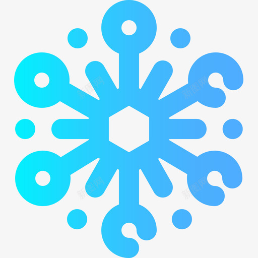 雪花新年33渐变图标svg_新图网 https://ixintu.com 新年 渐变 雪花