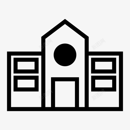 大楼大学小学图标svg_新图网 https://ixintu.com 大学 大楼 学校 小学 校舍
