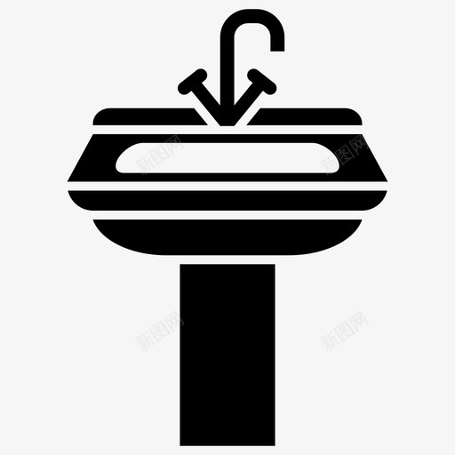 水槽脸盆洗脸盆图标svg_新图网 https://ixintu.com 健康 卫生 图标 婴儿 水槽 洗脸盆 脸盆
