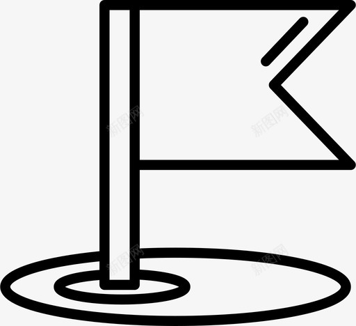 高尔夫旗帜运动图标svg_新图网 https://ixintu.com 旗帜 运动 高尔夫