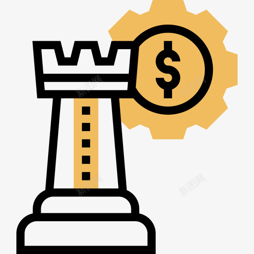 国际象棋商业战略9黄影图标svg_新图网 https://ixintu.com 商业 国际象棋 战略 黄影