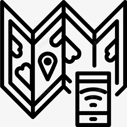 地图和智能手机gpspin图标svg_新图网 https://ixintu.com gps pin 地图 手机 无线 智能 联网