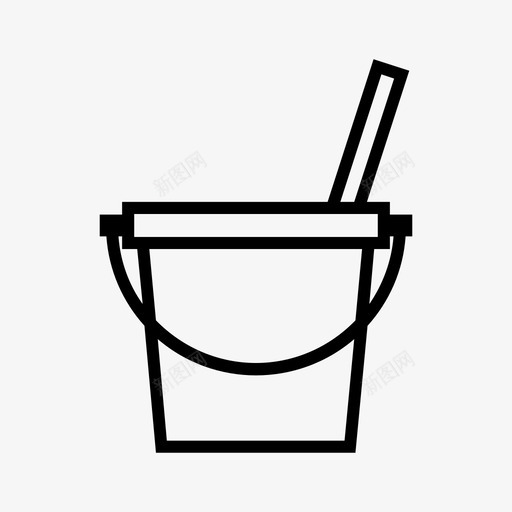 清洁扫帚桶图标svg_新图网 https://ixintu.com 扫帚 拖把 清洁
