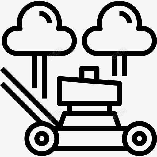 草坪园林工具线状图标svg_新图网 https://ixintu.com 园林工具 线状 草坪