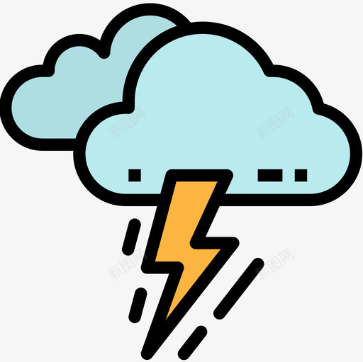 暴风雨天气148线形颜色图标svg_新图网 https://ixintu.com 天气 暴风雨 线形 颜色