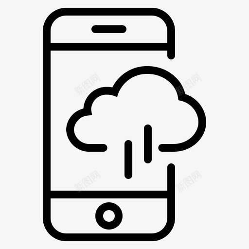 云网络连接数据图标svg_新图网 https://ixintu.com 云网 手机 数据 智能 网络 连接