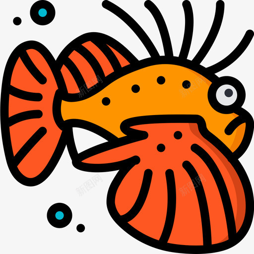 鱼类海洋生物28种线形颜色图标svg_新图网 https://ixintu.com 28种 海洋生物 线形 颜色 鱼类