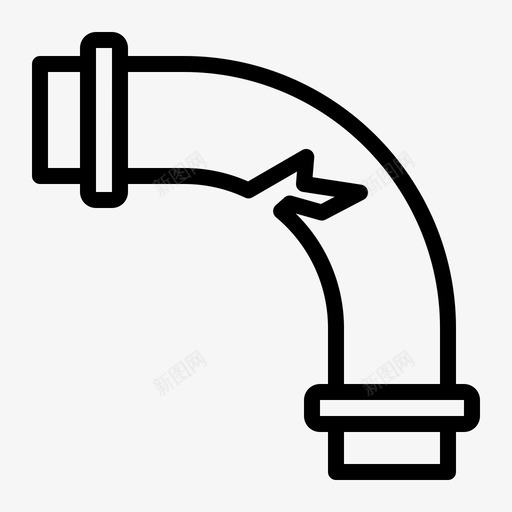 漏管破裂排水管图标svg_新图网 https://ixintu.com 排水管 漏管 破裂 管道 管道轮廓