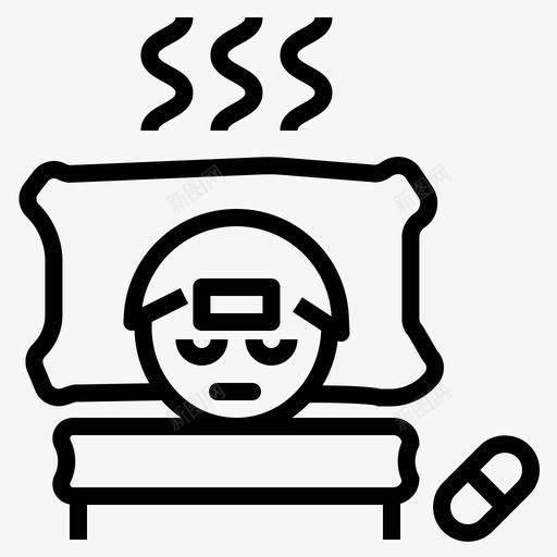 疾病紊乱流感图标svg_新图网 https://ixintu.com 失眠 流感 疾病 病人 紊乱