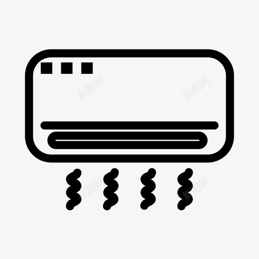 空调制冷电子图标svg_新图网 https://ixintu.com 制冷 室内 房间 电子 电子设备 空调