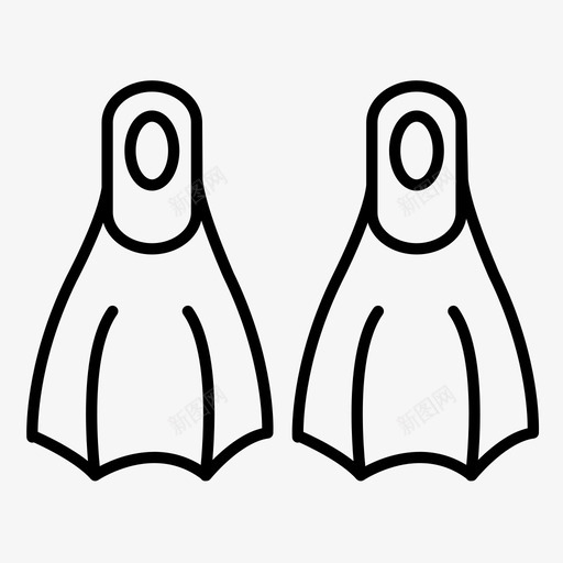 脚蹼海滩大海图标svg_新图网 https://ixintu.com 图标 大海 水下 海滩 潜水 脚蹼 设备