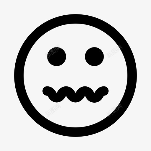 恶心表情表情线图标svg_新图网 https://ixintu.com 恶心 表情