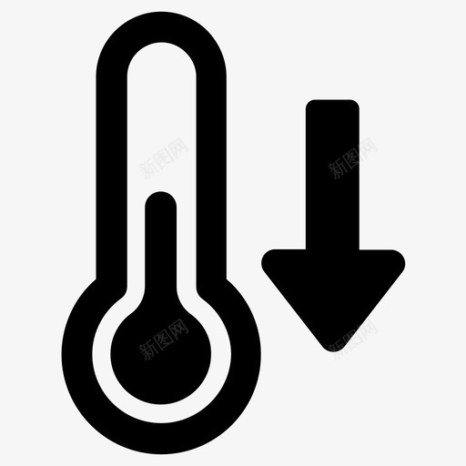 寒冷温度温度计图标svg_新图网 https://ixintu.com 冬天 天气 寒冷 温度 温度计