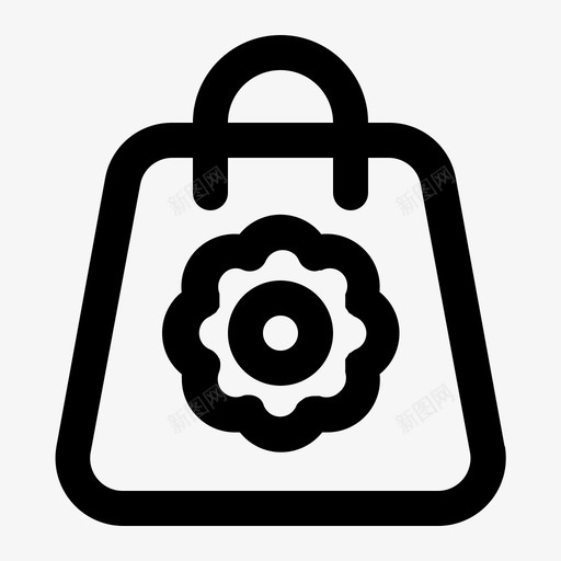 购物袋花春天图标svg_新图网 https://ixintu.com 图标 春天 春线 购物袋