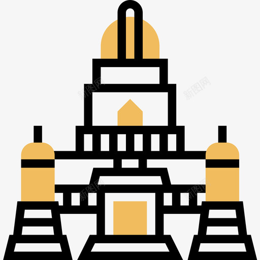 地标泰国符号黄色阴影图标svg_新图网 https://ixintu.com 地标 泰国 符号 阴影 黄色