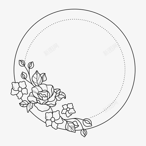 花架装饰问候图标svg_新图网 https://ixintu.com 圆框 花架 装饰 问候