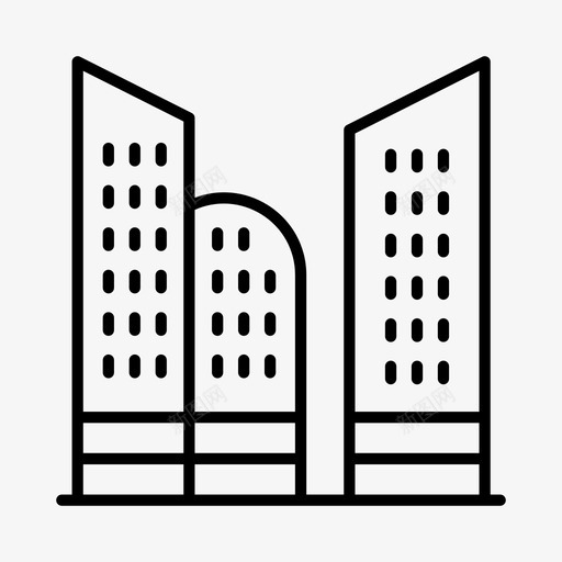 建筑城市天际线图标svg_新图网 https://ixintu.com 城市 城市发展 城镇 天际线 建筑