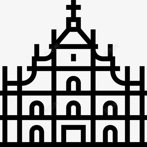 澳门圣保罗大教堂亚洲地标性建筑图标svg_新图网 https://ixintu.com 中华人民共和国香港特别行政区 中国澳门 亚洲 圣保罗 地标 大教堂 建筑 澳门