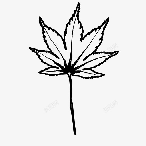 日本枫树植物叶图标svg_新图网 https://ixintu.com 手绘 日本 枫树 植物 自然