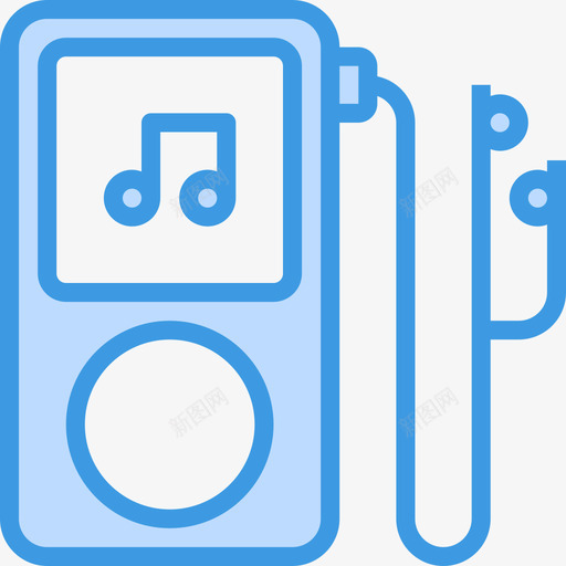 音乐播放器智能技术8蓝色图标svg_新图网 https://ixintu.com 智能技术8 蓝色 音乐播放器
