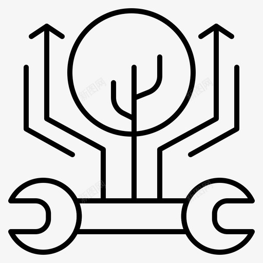 开发工程增长图标svg_新图网 https://ixintu.com 业务 产品管理 全球 增长 工程 常规 开发 黑客