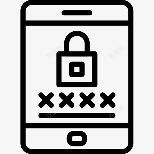 智能手机安全73线性图标svg_新图网 https://ixintu.com 安全73 智能手机 线性