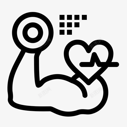 生长搏动心脏图标svg_新图网 https://ixintu.com 健身娱乐和体育器材加粗线 心脏 搏动 生长 肌肉