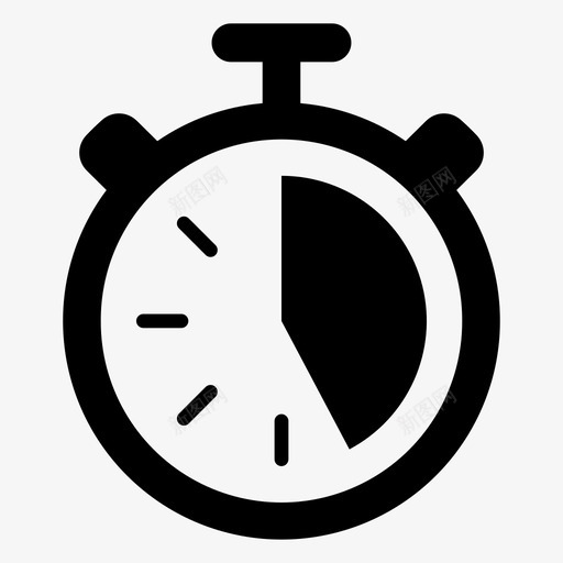 秒表计时器时钟图标svg_新图网 https://ixintu.com 教育设备 时钟 时间 秒表 计时器