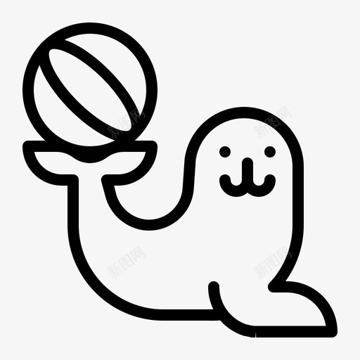 印章娱乐动物图标svg_新图网 https://ixintu.com 动物 印章 嘉年华 娱乐 艺术 马戏团