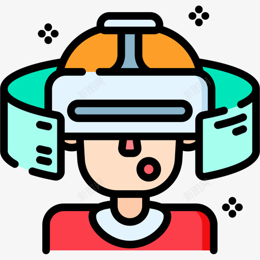 虚拟现实未来世界3线性色彩图标svg_新图网 https://ixintu.com 未来世界 线性 色彩 虚拟现实