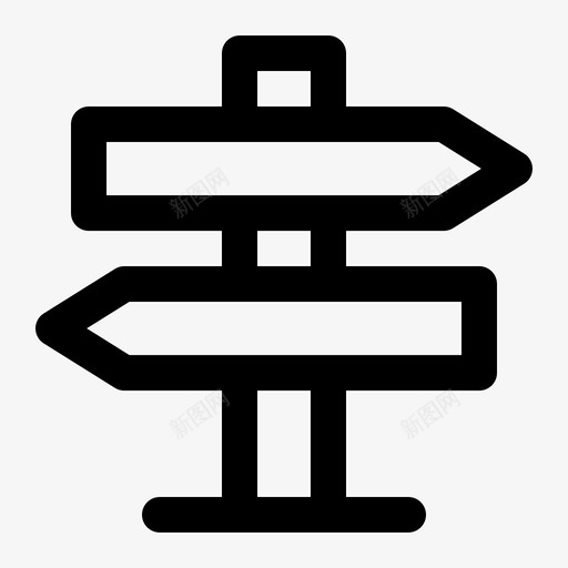 路标箭头十字路口图标svg_新图网 https://ixintu.com 十字路口 嘉年华 方向 游乐 箭头 线路 路标 风格