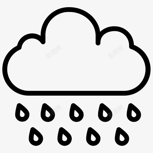 大雨倾盆大雨天气图标svg_新图网 https://ixintu.com 倾盆大雨 大雨 天气