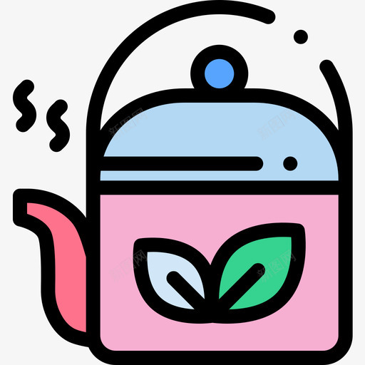 茶壶理疗线彩图标svg_新图网 https://ixintu.com 理疗 线彩 茶壶