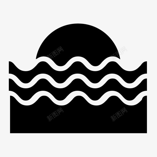 日落海滩海洋图标svg_新图网 https://ixintu.com 夏天 夏日 日落 海洋 海滩 雕文