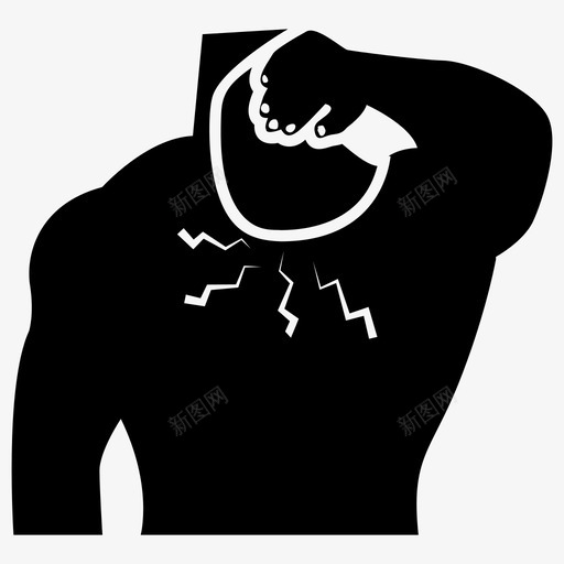 颈部疼痛背部肌肉受伤图标svg_新图网 https://ixintu.com 背部肌肉受伤 颈部疼痛