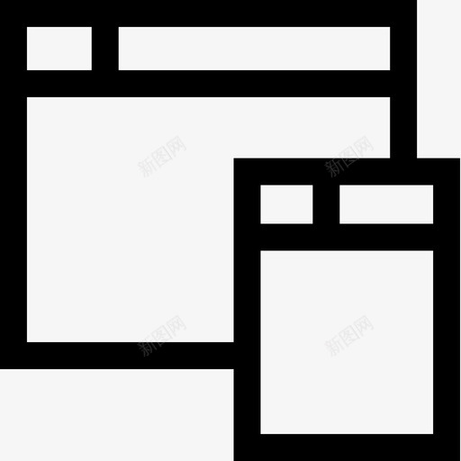 浏览器响应式25线性图标svg_新图网 https://ixintu.com 响应式设计25 浏览器 线性