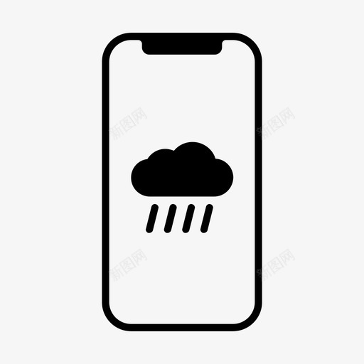 雨iphone暴雨图标svg_新图网 https://ixintu.com iphone 天气预报 暴雨 苹果 阵雨 雨天