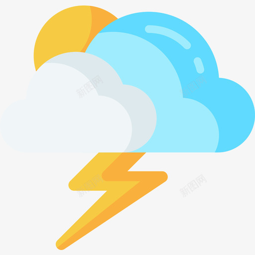雷声158号天气平坦图标svg_新图网 https://ixintu.com 158号天气 平坦 雷声