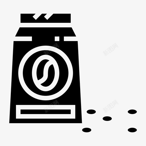 咖啡袋咖啡豆包装图标svg_新图网 https://ixintu.com 包装 咖啡 咖啡豆 固体