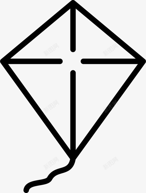 风筝好玩夏天图标svg_新图网 https://ixintu.com 夏天 好玩 风筝