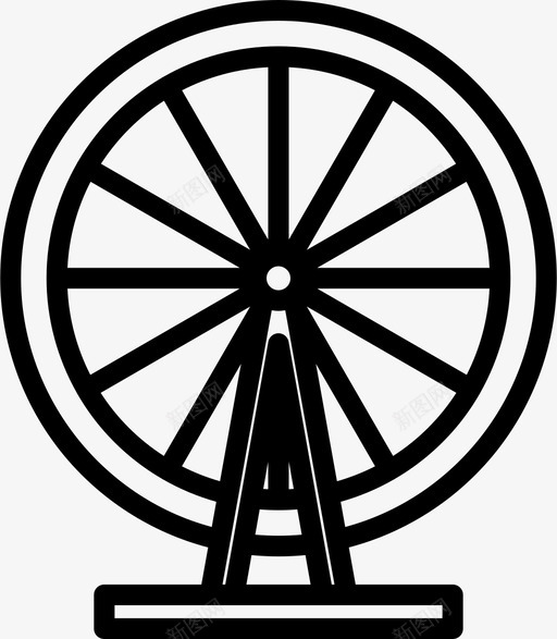 摩天轮伦敦轮公园图标svg_新图网 https://ixintu.com 伦敦轮 公园 圆轮 摩天轮