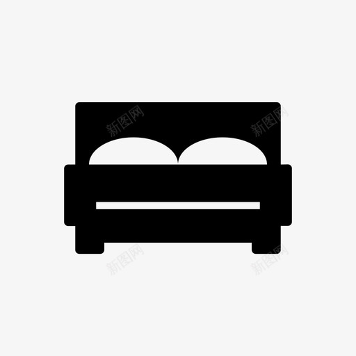 床卧室双人床图标svg_新图网 https://ixintu.com 卧室 双人床 商务 家具 酒店