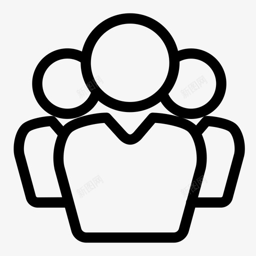 多人脸轮廓图标svg_新图网 https://ixintu.com 人 多人 脸 轮廓