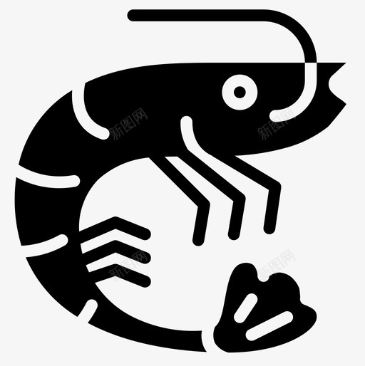 虾海洋生物26填充图标svg_新图网 https://ixintu.com 填充 海洋生物